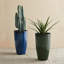 23.5"H Set Of 2 Oversized Gradient Green Faux Ceramic  Tall Plastic Planter-1795209427