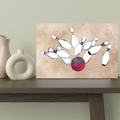 Colorful Bowling Strike Contemporary Wall Art