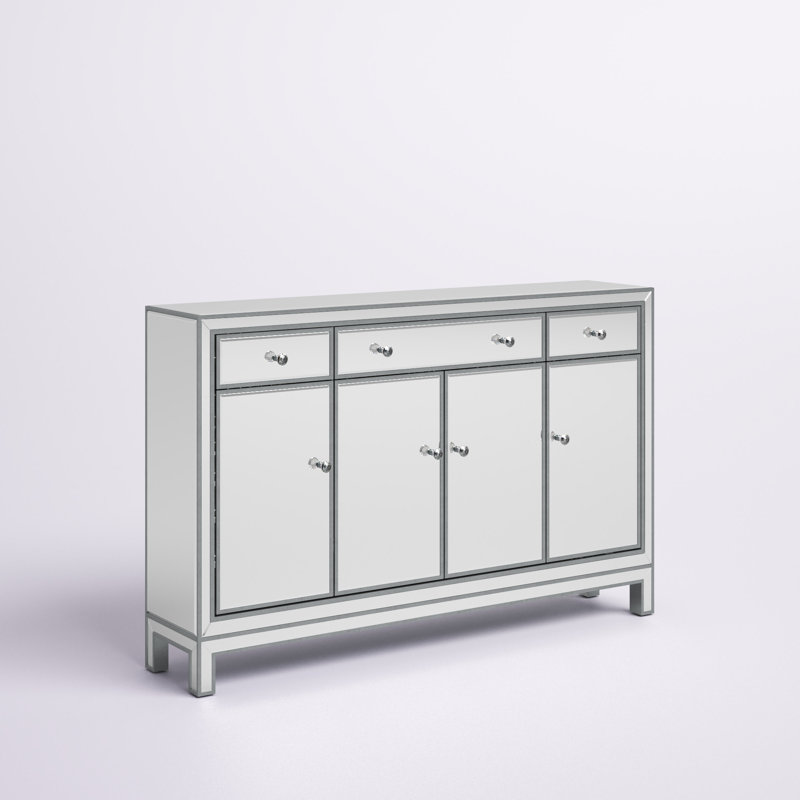 Crédence 3 tiroirs Bronx, Argent antique, H 36 po x l 56 po x P 13 po