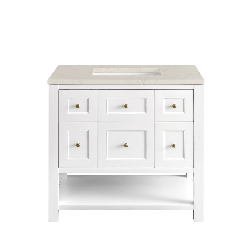 Breckenridge 36'' W Single Vanity, Bright White, 8" Widespread, Siberian