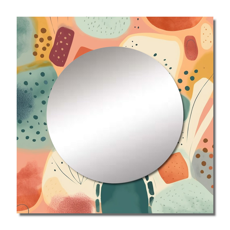 Minaxi - Miroir mural géométrique moderne pour salon, 29 po x 29 po