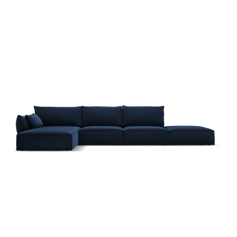 Alexsandro 5 Seater Corner Sofa , Blue, Left Hand Facing