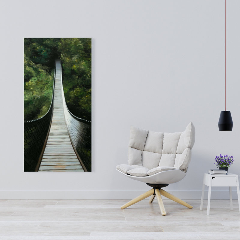 Suspended Bridge in the Forest - Landscapes Office Canvas Decor