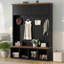 Arbre d'entrée en MDF 15 po x 59 po x H 76,7 po noir avec banc et rangement