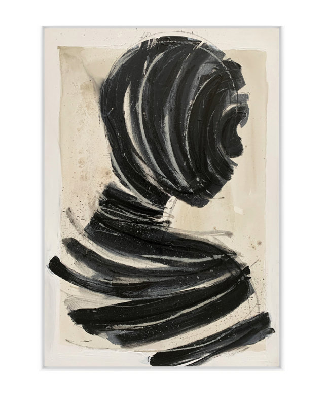 Interno Nero 2 Luxury Artwork, 150 cm H x 120 cm W, White
