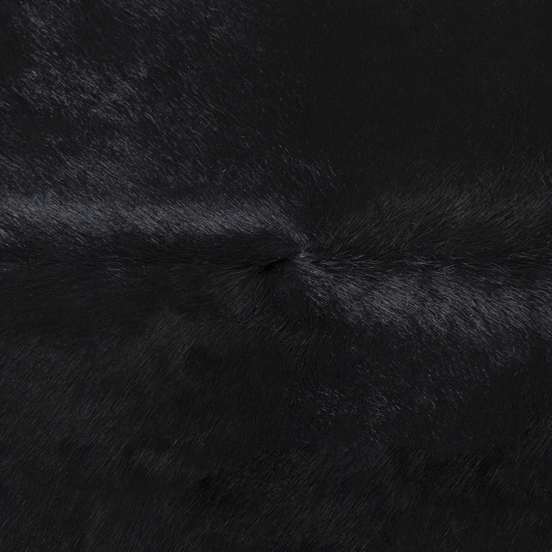 Black cowhide rug - genuine leather rug, Nouveauté de 7 pi x 7 pi 6 po