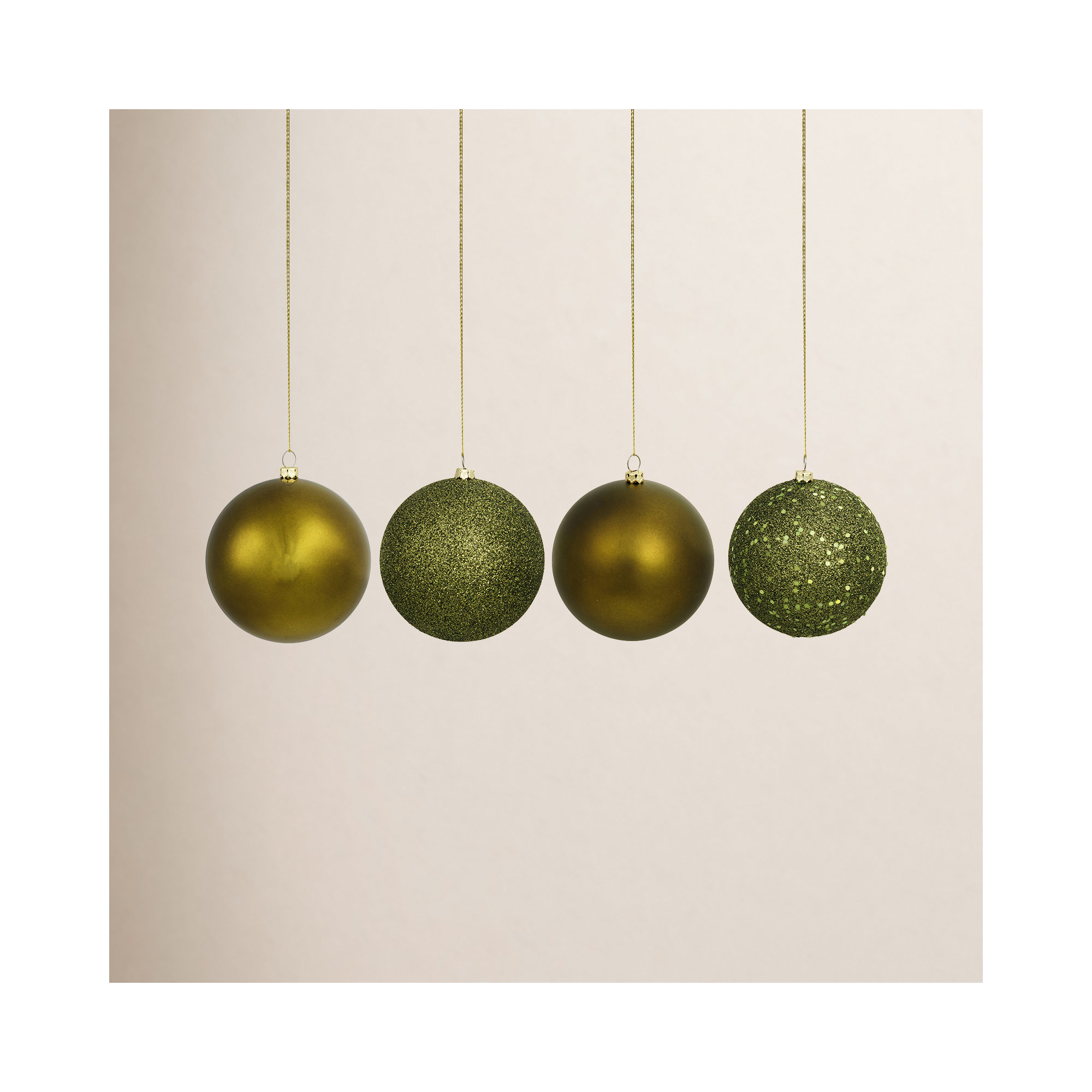 Holiday Décor Ball Ornament, Olive, 6" H x 6" W x 6" D