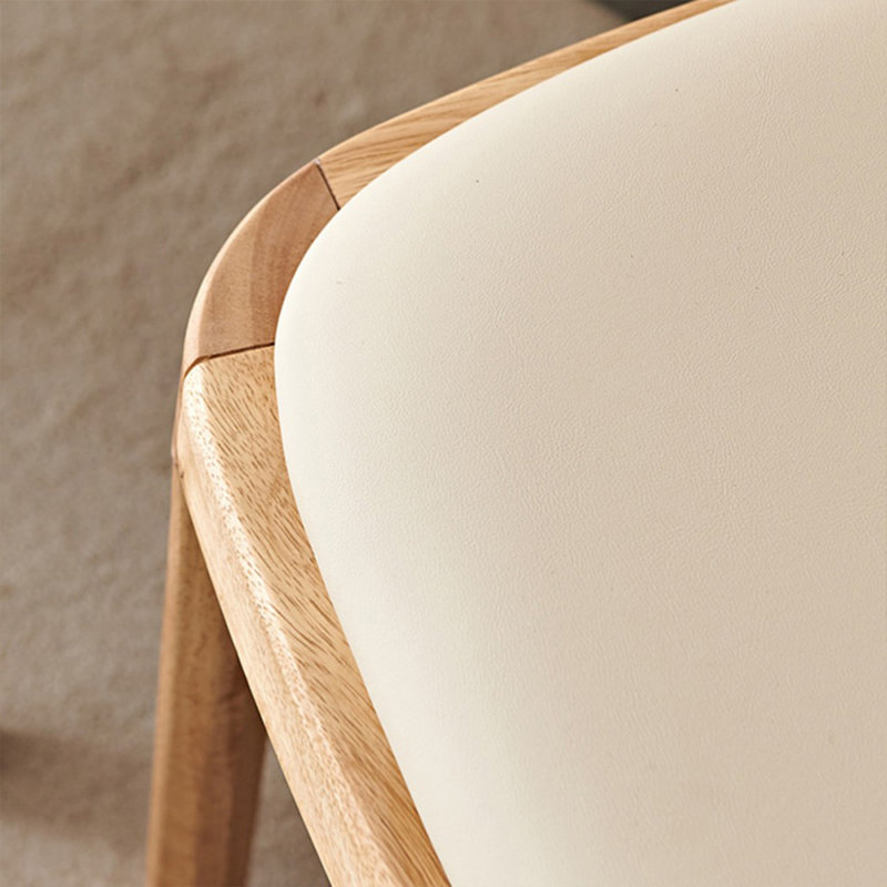 Cream + Brown Solid back side Chair(Set of 2)