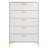 White Rectangular 5-Drawer Chest-522072176