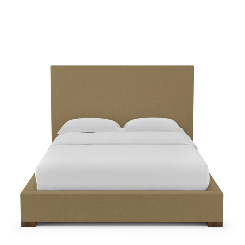 Sloan Upholstered Bed, Queen, Plush Velvet Blanc, Dark Brown