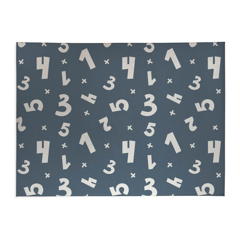 Numbers Indoor Doormat, Blue, 48" W x 72" L