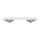 Arbios 72"  Quartz Double Vanity Top with Sink Faucet Holes