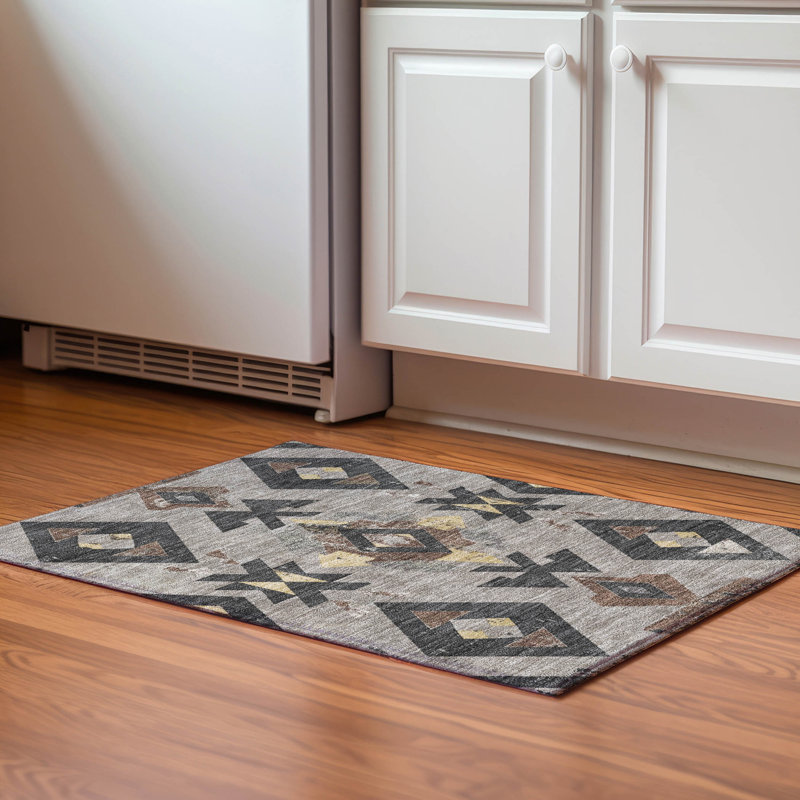 Premium Machine Washable Fairwood AMF1882 Aztec Rug, Rectangle 1'8" x 2'6"