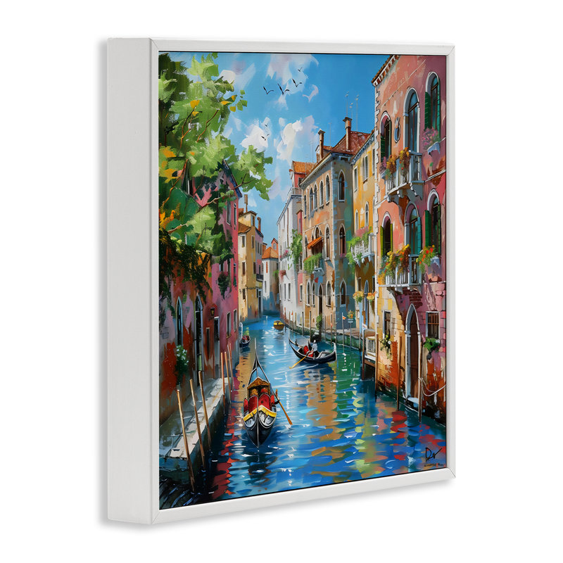 «Canal Boat Ride in City», estampe numérique, design par LSR Creative Studio, H 17 po x l 17 po