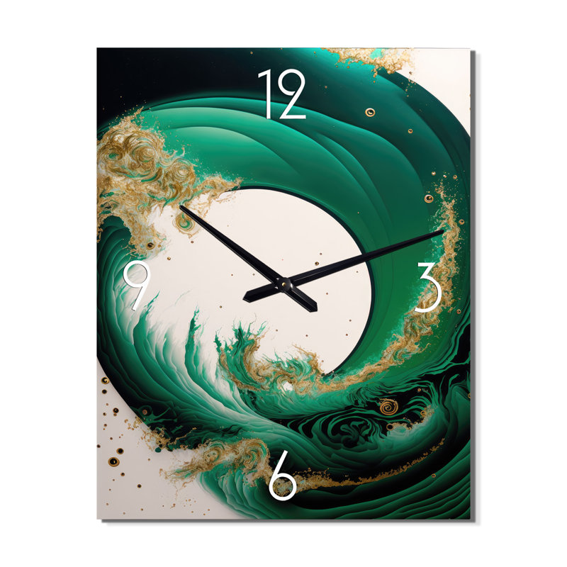 Insiya - Horloge murale moderne abstraite, H 32 po x l 16 po x P 1 po