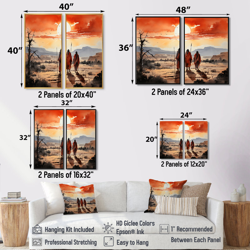 Art amérindien, gardiens des prairies - art amérindien, impressions sur toile, H 32 po x l 32 po, Noir