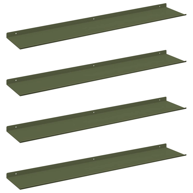 Steel Floating Shelf, Olive Green