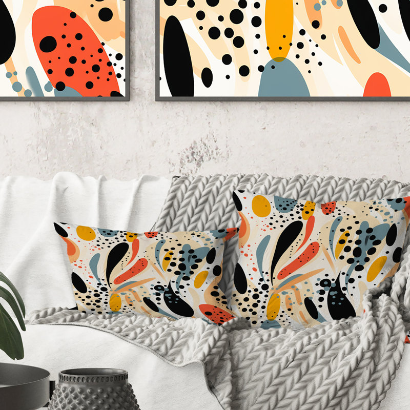 Multicolore Urban Elegance - Coussin décoratif Abstract Coral Reef Multicolore Azur - Coussin décoratif