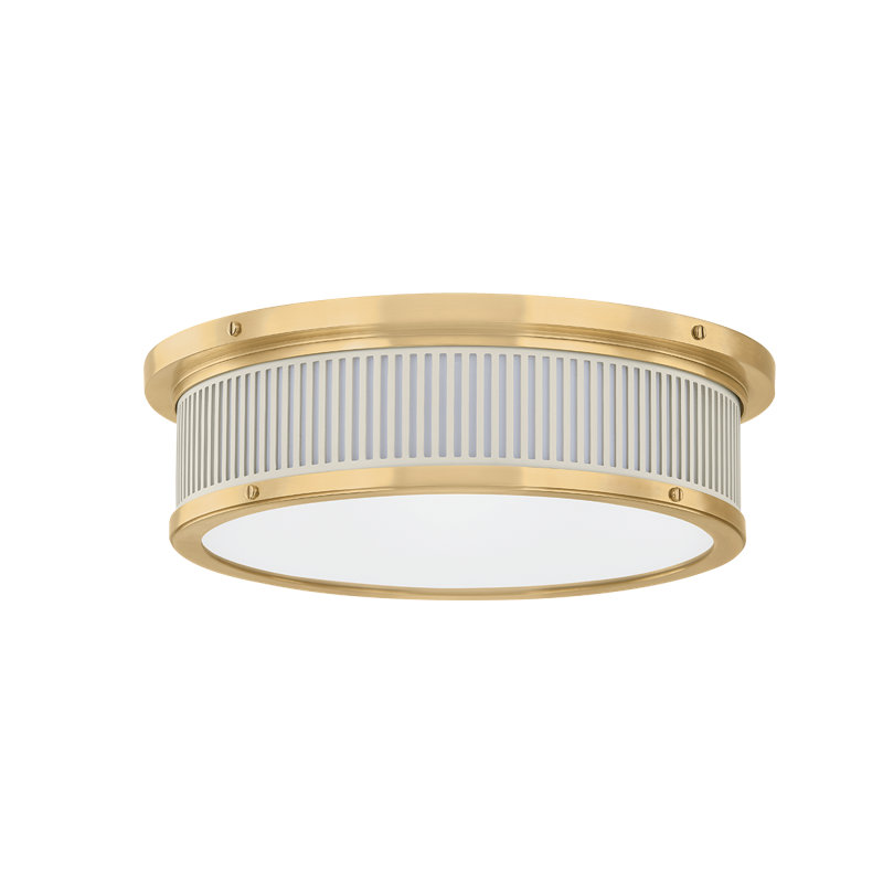 Plafonnier encastré Ashdown en laiton vieilli et bronze vieilli par Mark D. Sikes, Blanc