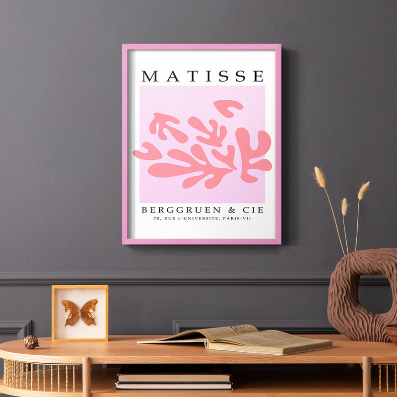 Matisse CECXLII, reproduction encadrée - bois massif, Rose, H 20 po x l 16 po