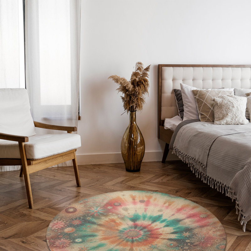 Tapis tressé brillant, Rond 5 pi