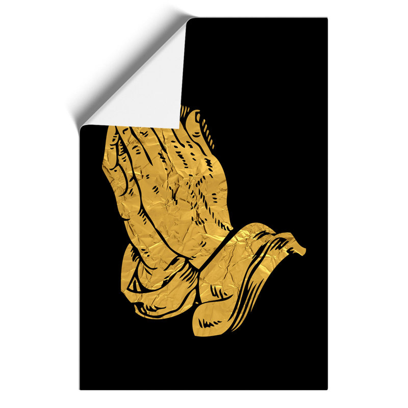 Praying Hands in Gold - Wall Art, 59cm H x 42cm W x 0.1cm D