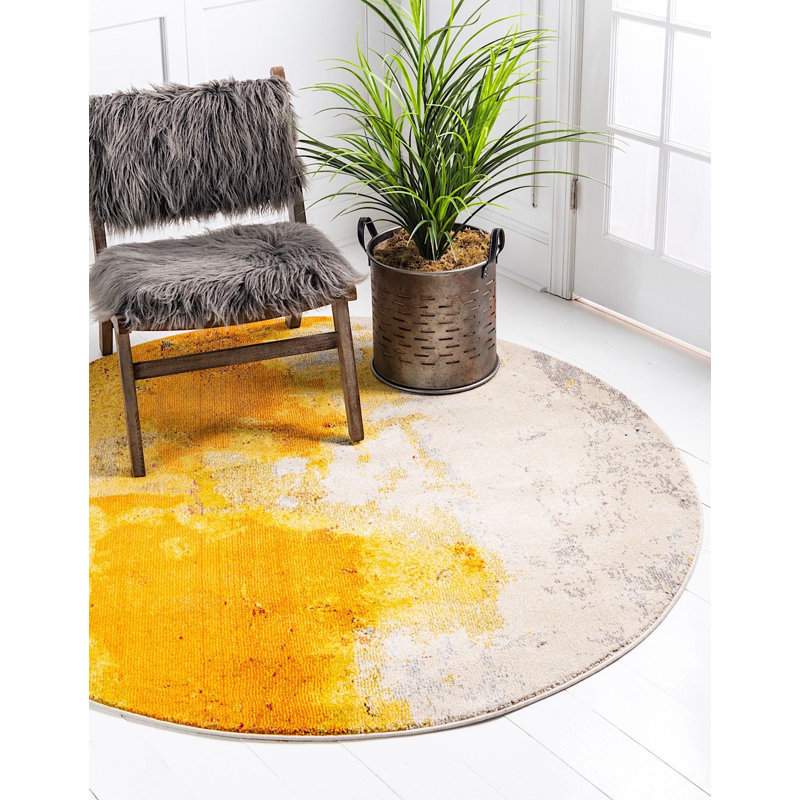 Abstract Indoor Rug, Round 8'