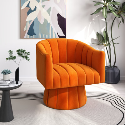 Ghinita Velvet Swivel Barrel Chair