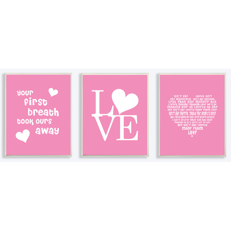 «Baby Girl Love Triptych», ensemble de 3 plaques murales Gupton