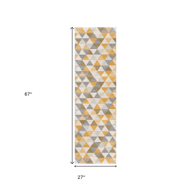 Geometric Indoor Rug, Rectangle 2' x 6'