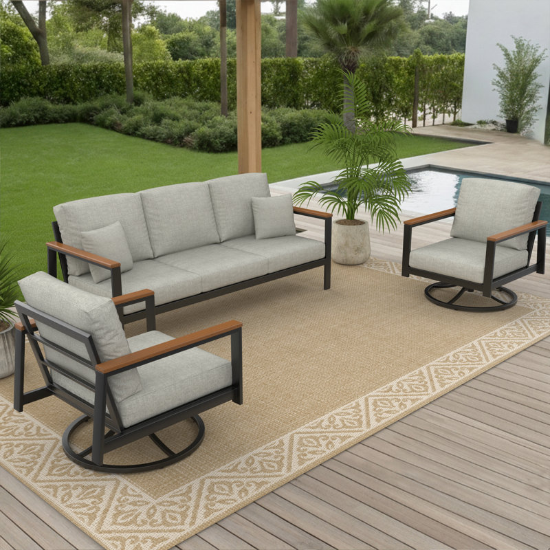 Ensemble de chaise berçante pivotante pour l'extérieur