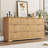 63 Inch Fluted Wide Dresser with 9 Wooden Drawers & Built-In Power Outlet, Modern Bedroom Chest of Drawers, Upgraded Storage Dresser for Closet & Living Room-180078393