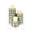 Metal Handmade Pillar Decorative Silver Candle Holder with Studs Set