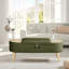 Banc de rangement repose-pieds en tissu avec repose-pieds