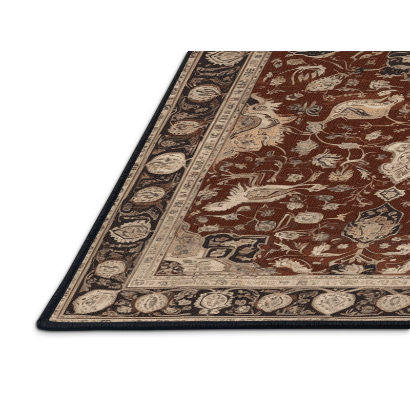 Tapis brun lavable à la machine, Rectangulaire 8 pi x 10 pi