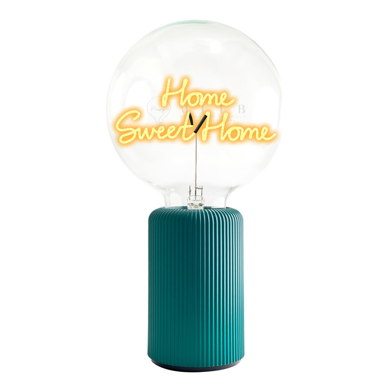 Ampoule Home Sweet Home ambre avec lampe de table portative Pop Nomad, Vert, H 19 po x l 4,92 po x P 13 po