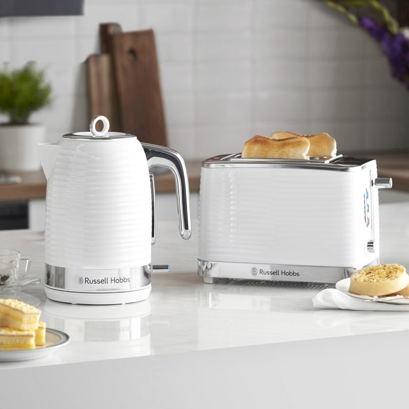 Russell Hobbs Inspire Electric Kettle 1.7L Textured Plastic, White