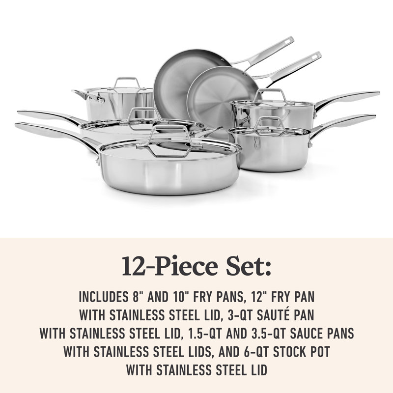 Calphalon Premier Stainless Steel 12-Piece Cookware Set