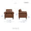 Chaise de salon en simili cuir 34 po Thayer avec siège à ressorts ensachés et garniture cloutée élégante-895574518
