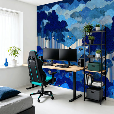 Papier peint adhésif auto-adhésif moderne pour la chambre à coucher L 69 po x l 96 po Peel and Stick