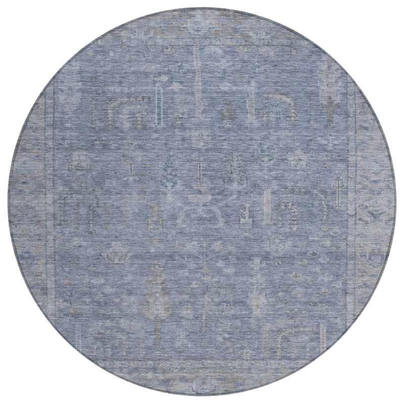 Tapis rond 8 po Denim