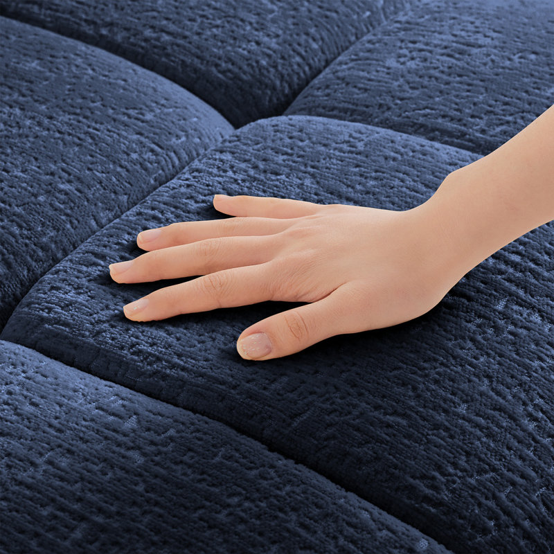33 Sofas Blue Chenille - Ottoman, Blue
