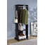Kolen Finish Hall Tree with Storage Compartments, Hanging Rod, and Full-Length Mirror for Modern Entryways