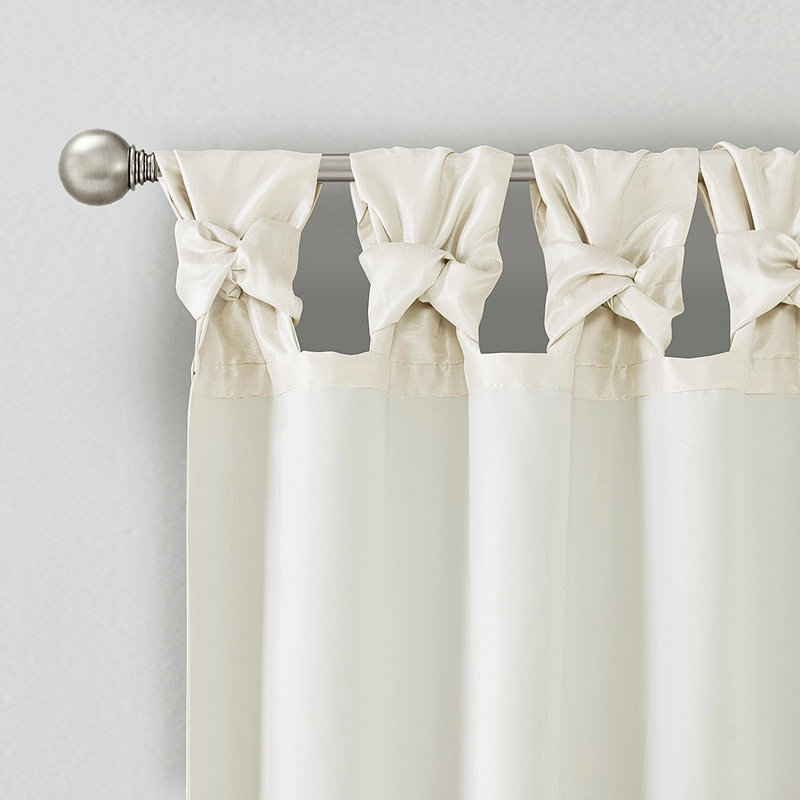 Panneau de rideau de fenêtre Twist Tab, Blanc, L 50,06 po x L 84,04 po