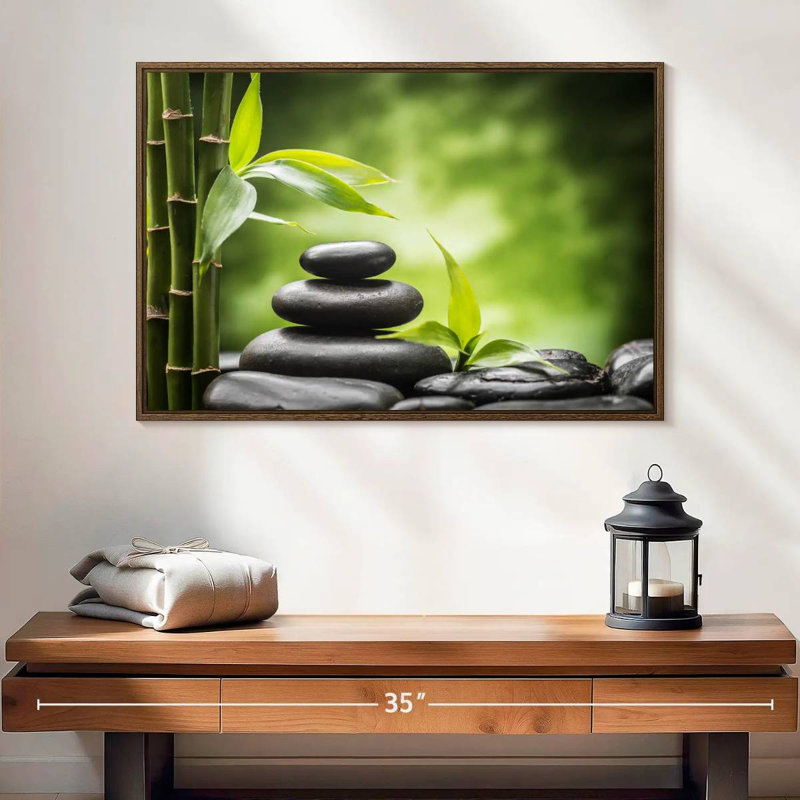 Spa zen, 25 po x 17 po, Cadre flottant noyer
