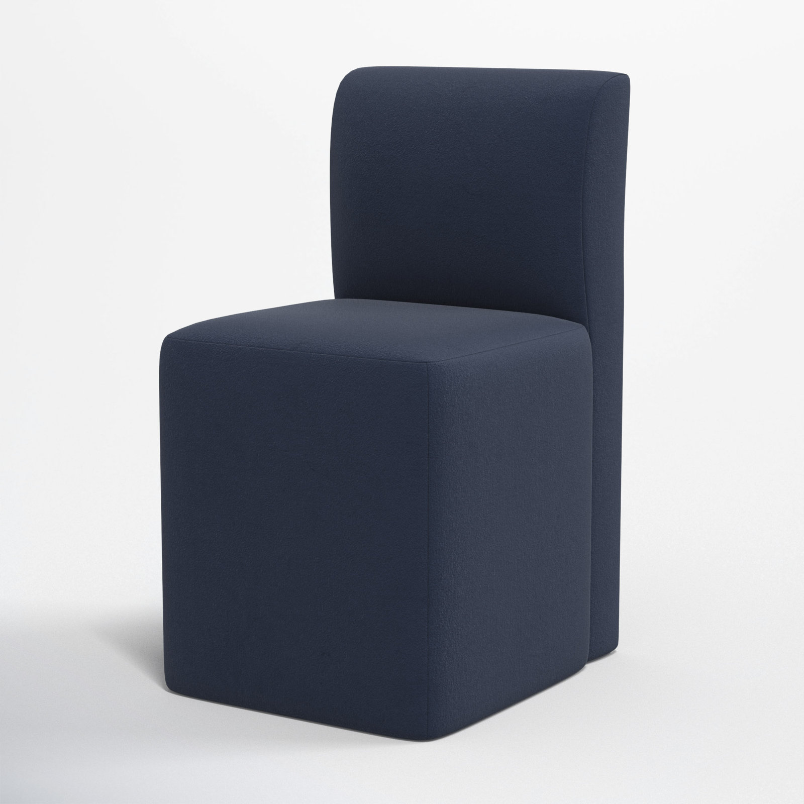 Mendy Upholstered Dining Chair with Casters, Classic Ink Performance Velvet