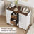 Bathroom Storage Cabinets With Drawers And Doors, Kitchen Storage Cabinet With Adjustable Shelf, Floor Sideboard Buffet Cabinet For Living Room, Kitchen, Hallway, Dining Room, White Walnut-1908519075