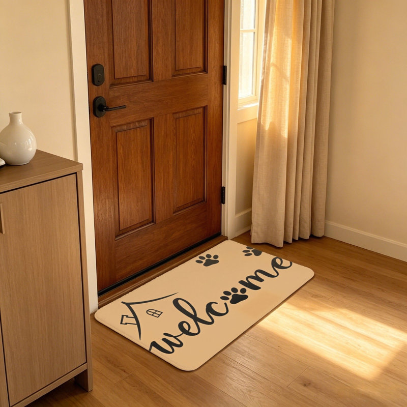 Tapis d'entrée de maison Paw Print, 20 x 32 po, brun clair, foyer d'entrée