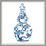 Blue And White Vase 3 Print by Lillian August