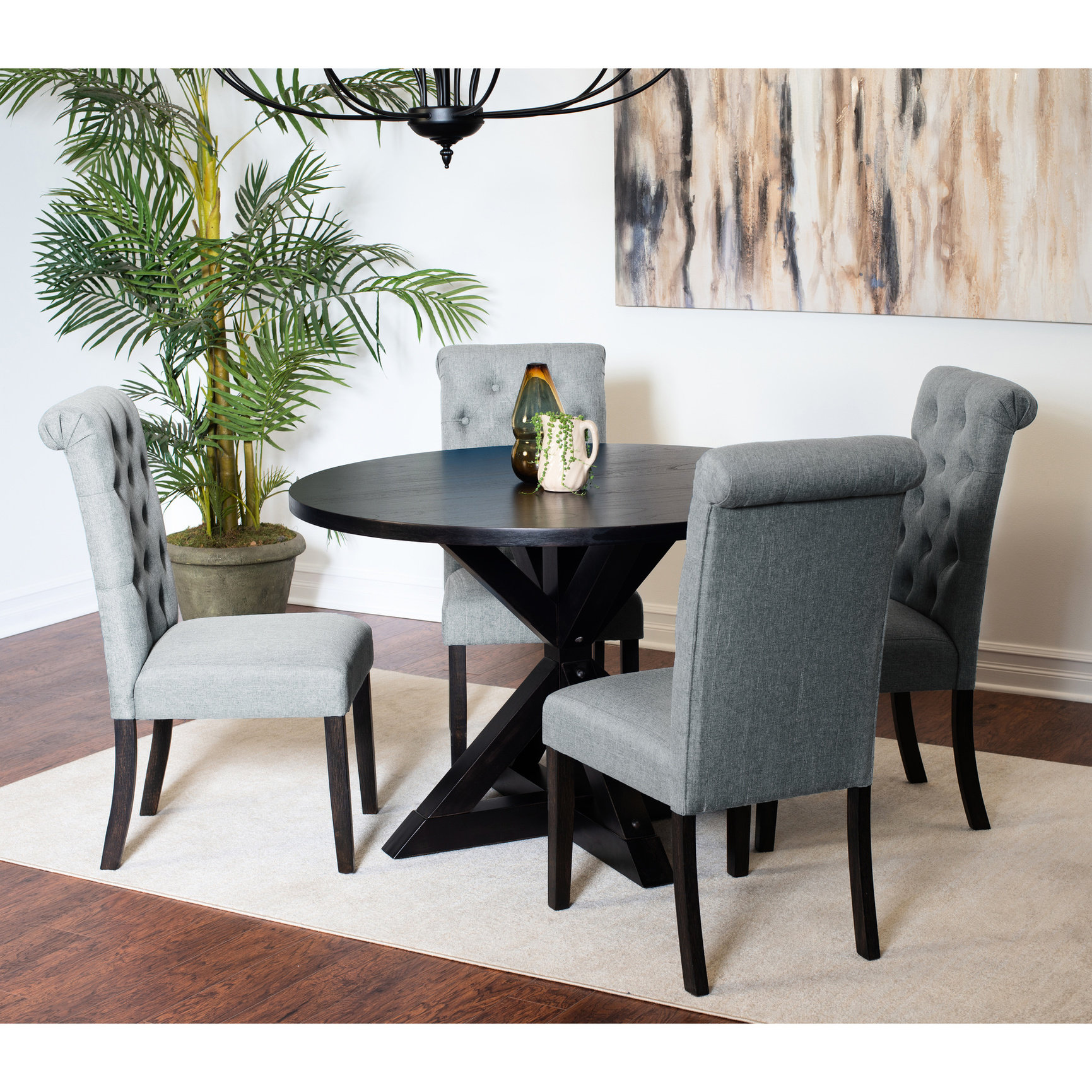 Red Barrel Studio® Stylish 5 Dining: 4 Fashionable Chairs, Table Dining ...